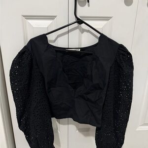 Abercrombie & Fitch Black Eyelet Blouse